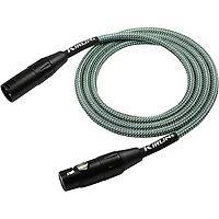 Kirlin XLR Male To XLR Female Microphone Cable - Olive Green Woven Jacket