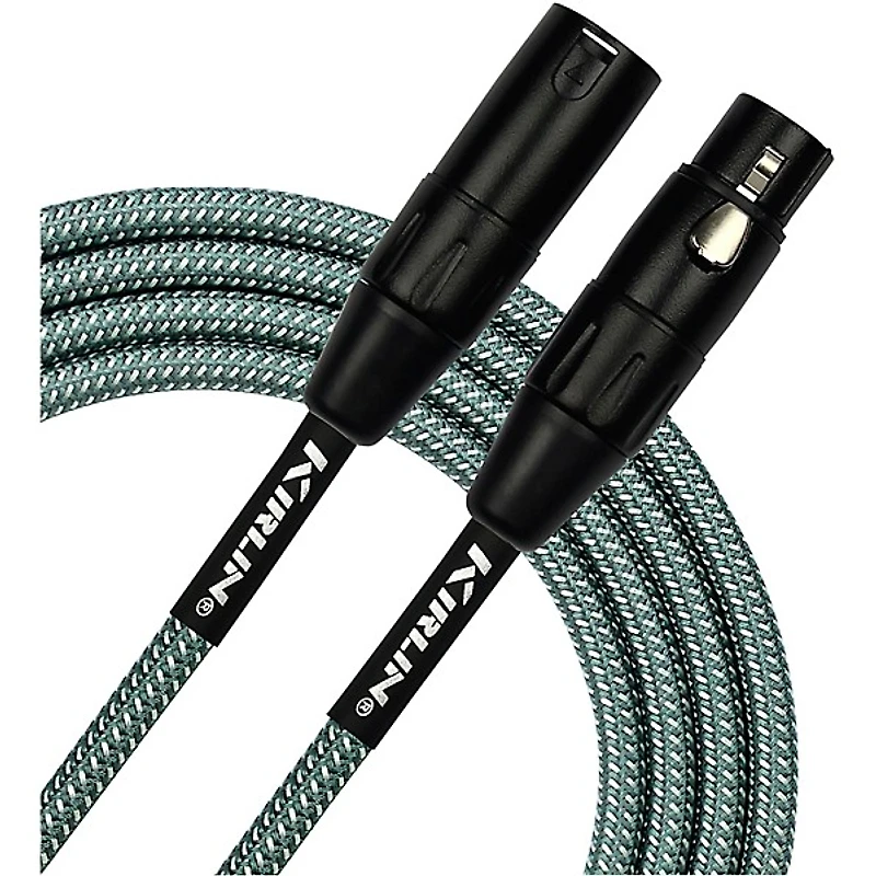 Kirlin XLR Male To XLR Female Microphone Cable - Olive Green Woven Jacket