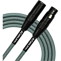 Kirlin XLR Male To XLR Female Microphone Cable - Olive Green Woven Jacket
