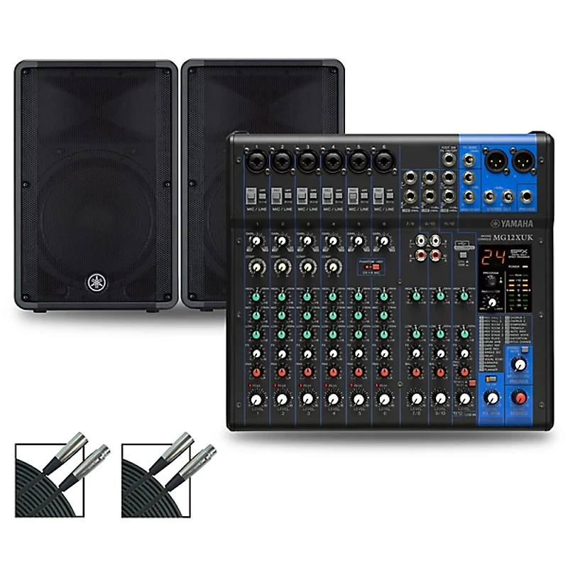 Yamaha MG12XUK Mixer with Yamaha DBR Speakers