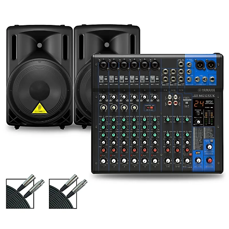 Yamaha MG12XUK Mixer with Behringer Eurolive BD Speakers