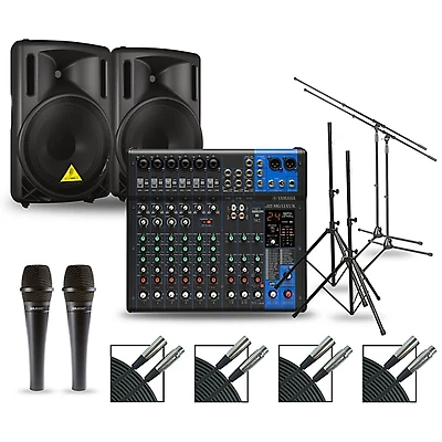 Yamaha Complete PA Package with MG12XUK Mixer and Behringer Eurolive BD Speakers 12" Mains