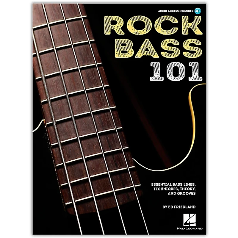 Hal Leonard Rock Bass 101 - Essential Bass Lines, Techniques, Theory and Grooves Book/Audio Online