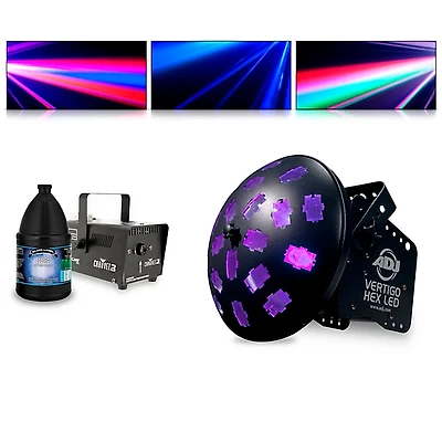American DJ Vertigo Hex with Hurricane 700 Fog Machine and Juice