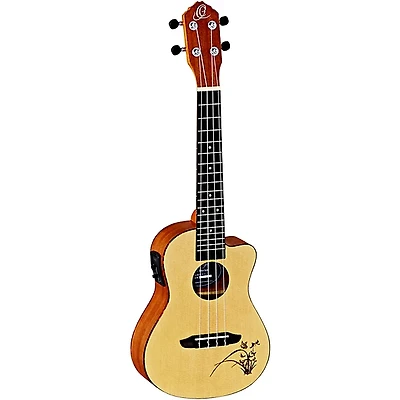 Ortega Bonfire RU5CE Concert Acoustic-Electric Ukulele with Cutaway Natural