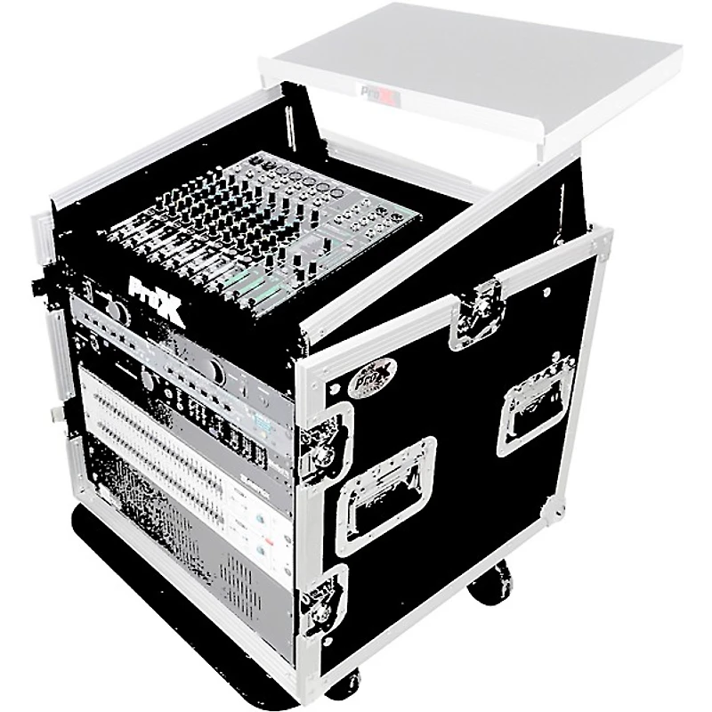 ProX 10U Rack x 10U Top Mixer DJ Combo Flight Case