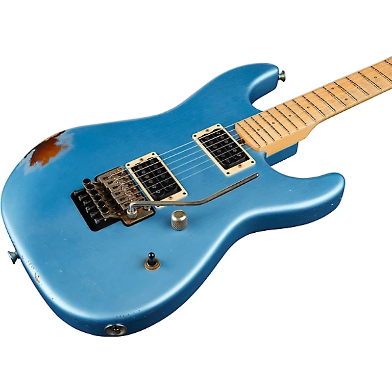Friedman Cali Aged Electric Guitar Double Burst Metallic Blue over 3 Tone Burst