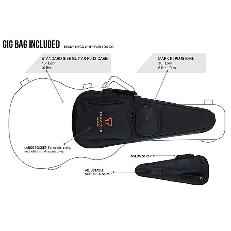 Traveler Guitar Escape Mark III Acoustic-Electric Guitar Mahogany