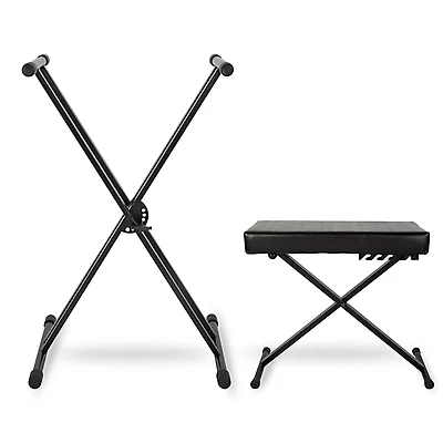 Musician's Gear KBX2 Double-Braced Keyboard Stand & Deluxe Keyboard Bench