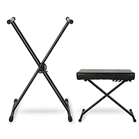 Musician's Gear KBX2 Double-Braced Keyboard Stand & Deluxe Keyboard Bench