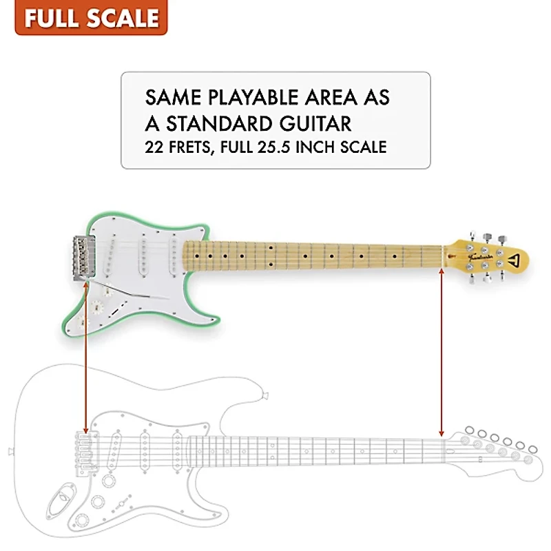 Traveler Guitar Travelcaster Deluxe Electric Travel Guitar Surf Green