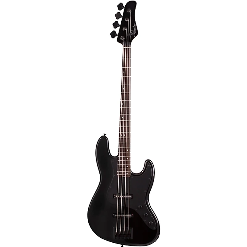 Schecter Guitar Research J-4 Rosewood Fingerboard Electric Bass Gloss Black Black Pickguard