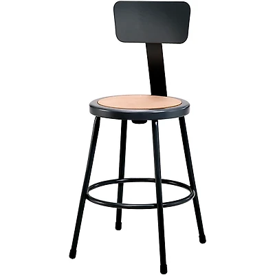 National Public Seating Heavy Duty Steel Stool With Backrest