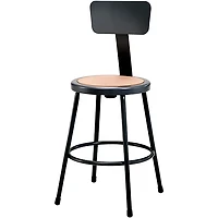 National Public Seating Heavy Duty Steel Stool With Backrest