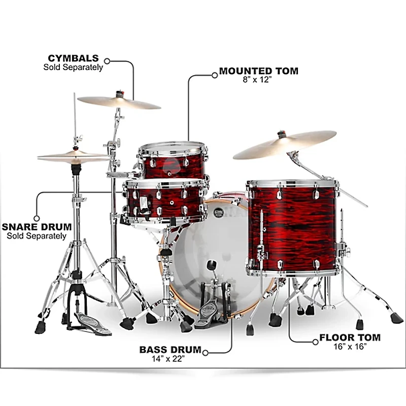TAMA Starclassic Walnut/Birch 3-Piece Shell Pack With 22" Bass Drum