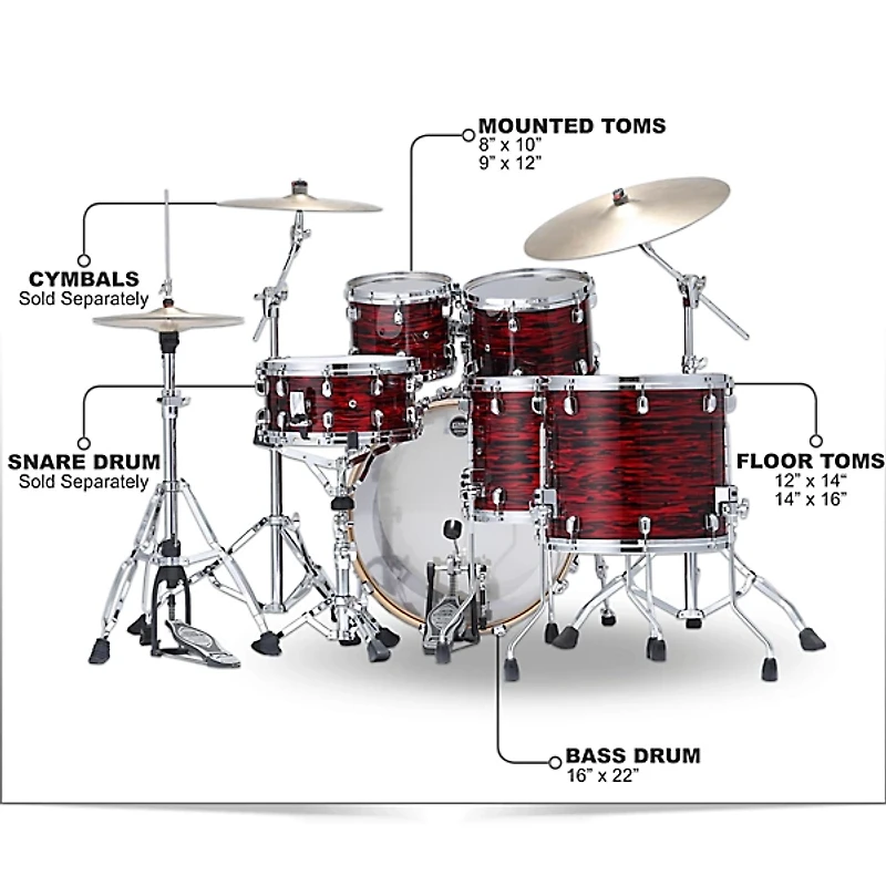 TAMA Starclassic Walnut/Birch 5-Piece Shell Pack with 22" Bass Drum