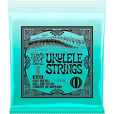 Ernie Ball Concert/Soprano Nylon Ball-End Ukulele Strings - Black Soprano/Concert