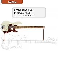 Traveler Guitar TB-4P Electric Travel Bass Pearl White