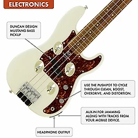 Traveler Guitar TB-4P Electric Travel Bass Pearl White