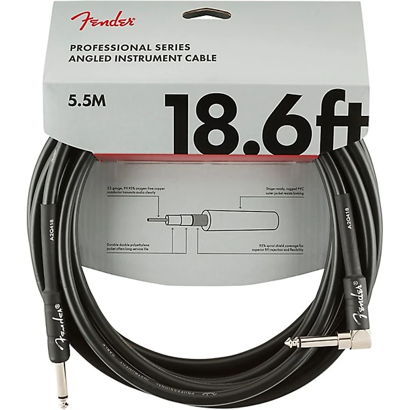 Fender Professional Series Straight to Angle Instrument Cable