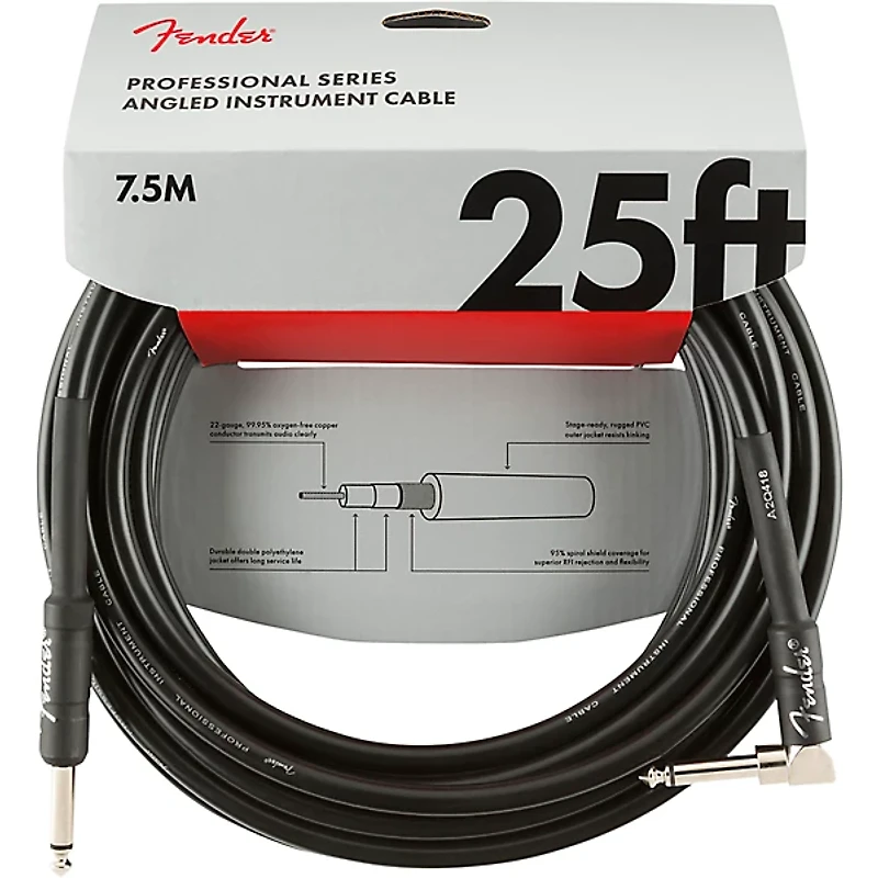 Fender Professional Series Straight to Angle Instrument Cable