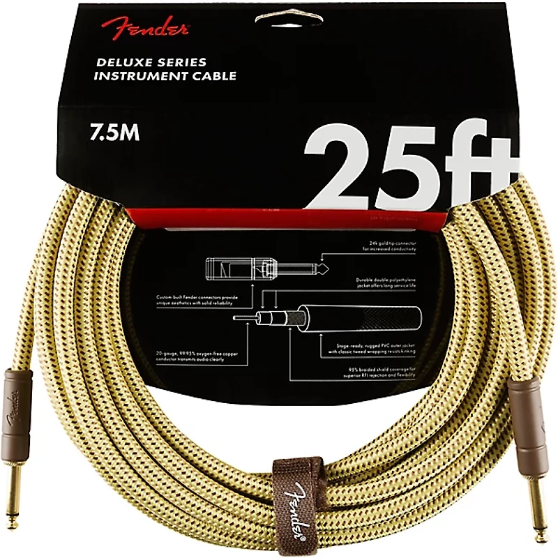 Fender Deluxe Series Straight to Straight Instrument Cable -