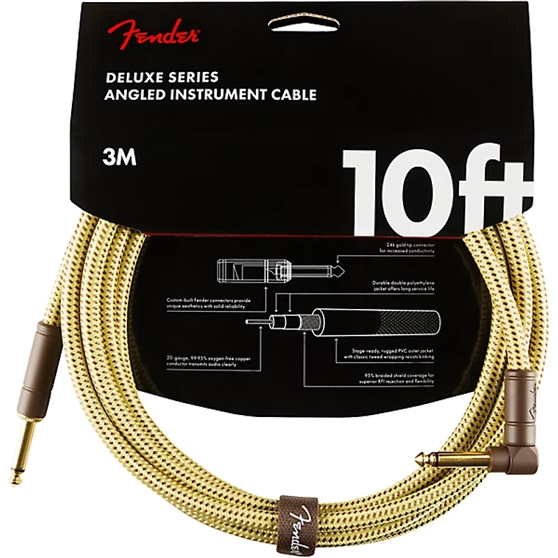 Fender Deluxe Series Straight to Angle Instrument Cable -