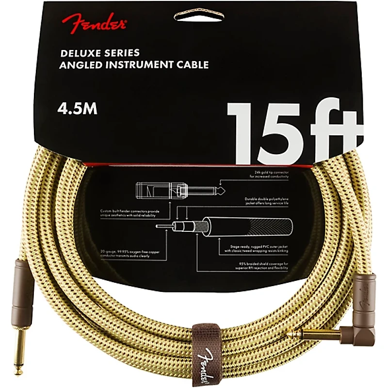 Fender Deluxe Series Straight to Angle Instrument Cable -