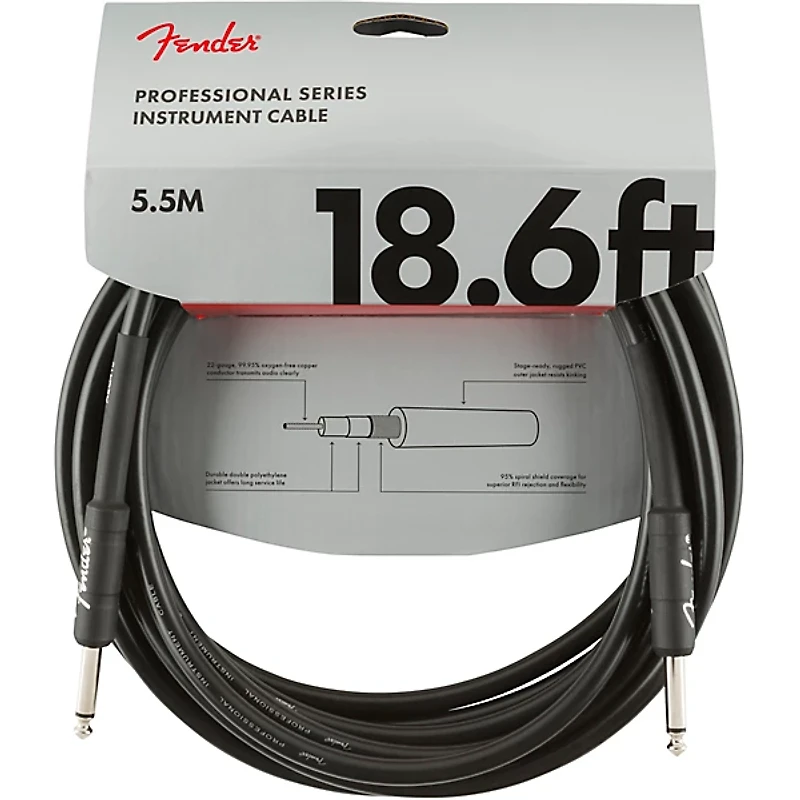 Fender Professional Series Straight to Straight Instrument Cable -