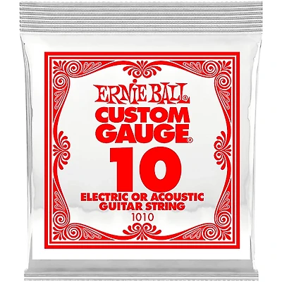 Ernie Ball Custom Gauge 1010 .010GA Single Acoustic or Electric Guitar String