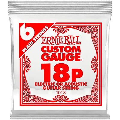 Ernie Ball Custom Gauge 1018 .018GA Single Acoustic or Electric Guitar String
