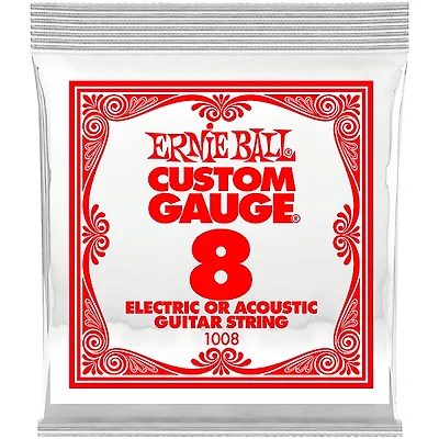 Ernie Ball Custom Gauge 1008 .008GA Single Acoustic or Electric String