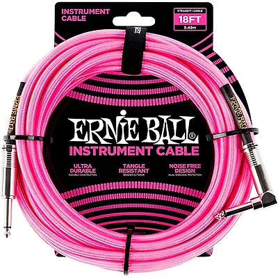 Ernie Ball 18' Straight to Angle Braided Instrument Cable