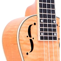 Gold Tone Tenor-Scale Curly Maple Resonator Ukulele with Gig Bag Natural