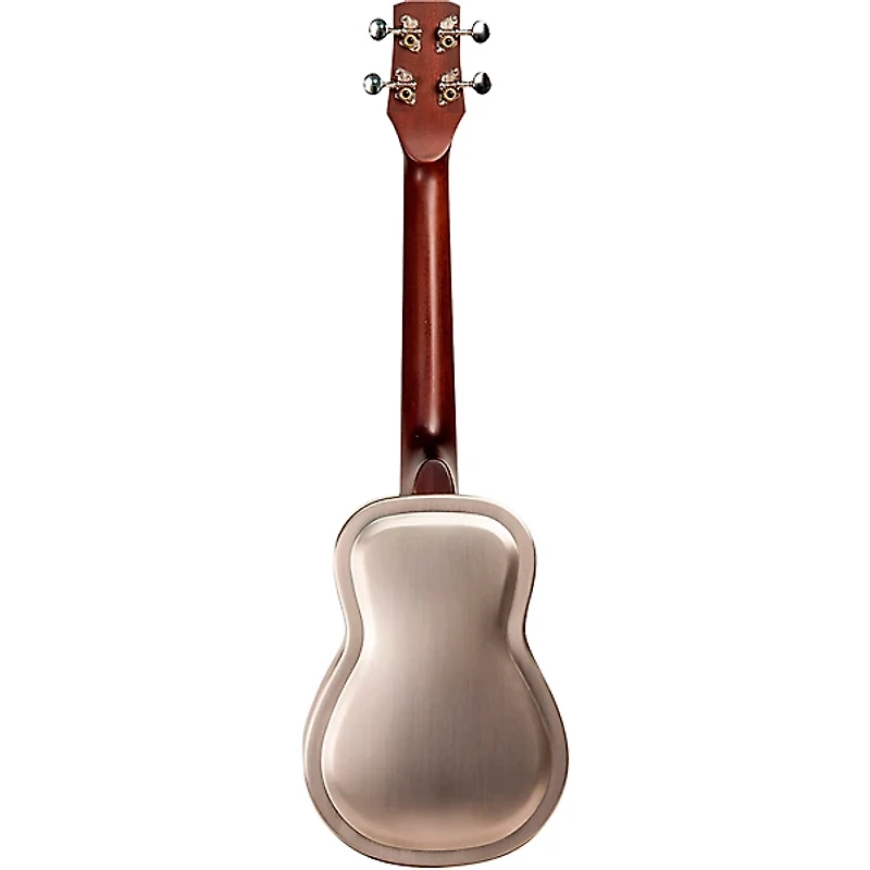 Gold Tone Left-Handed Tenor-Scale Metal Body Resonator Ukulele with Gig Bag Natural