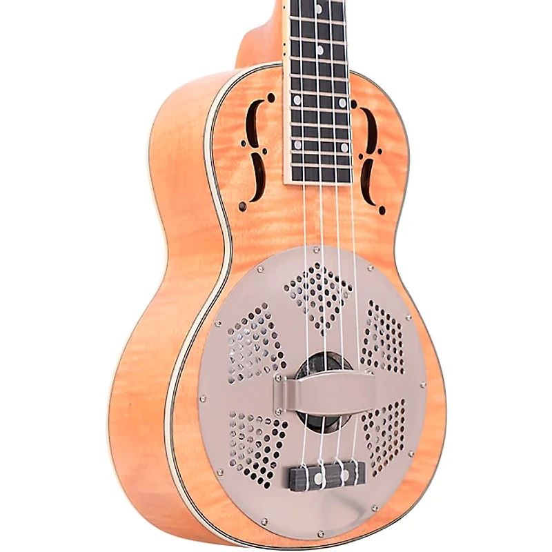 Gold Tone Concert-Scale Curly Maple Resonator Ukulele with Gig Bag Natural