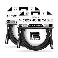 Roland Black Series XLR Microphone Cable 20' 2-Pack