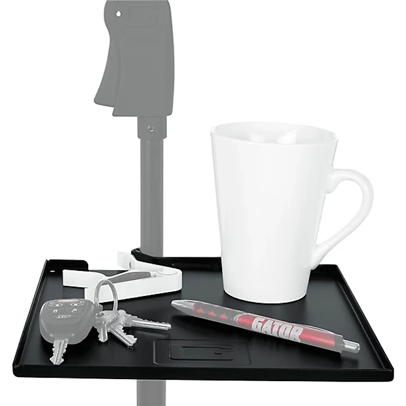 Gator GFW-SHELF0909 Gator Frameworks small microphone stand clamp-on utility shelf, capacity up to 10lbs.