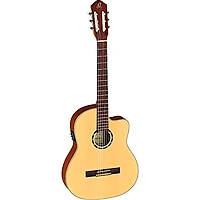 Ortega Family Series RCE125SN Thinline Acoustic-Electric Classical Guitar Satin Natural