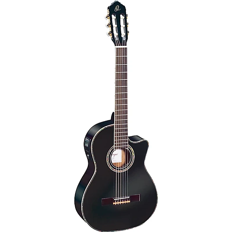 Ortega Family Series Pro RCE141BK Acoustic-Electric Nylon Guitar Gloss Black