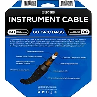 BOSS BIC-25A Angled to Straight Instrument Cable, 25' 2-Pack