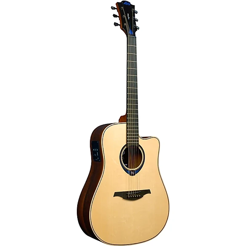 Restock Lag Guitars Tramontane HyVibe THV30DCE Dreadnought Acoustic-Electric Smart Guitar Natural