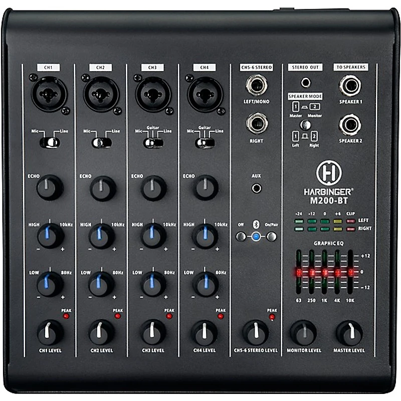 Harbinger M200-BT Portable PA System With Bluetooth and Custom Carry Bags 10" Mains