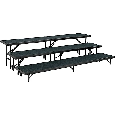 National Public Seating 3 Level Straight Standing Choral Riser (18"x96" Platform)