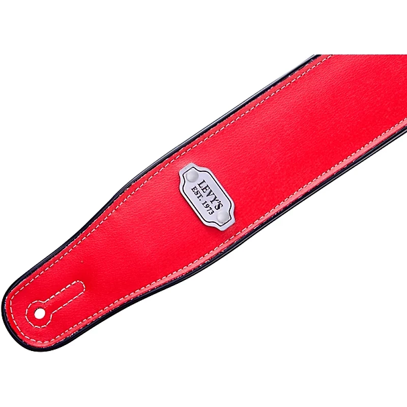 Levy's M26VP .75" Black/Red Vinyl Guitar Strap
