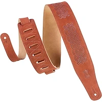 Levy's MS26CK-BRN 2 1/2" Wide Brown Suede Leather Guitar Straps