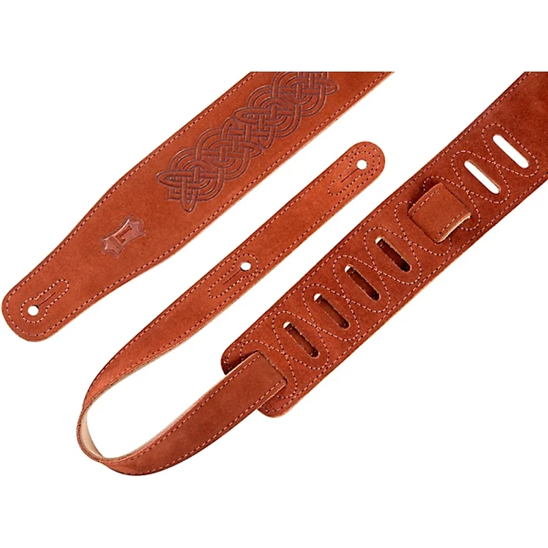 Levy's MS26CK-BRN 2 1/2" Wide Brown Suede Leather Guitar Straps