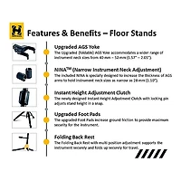 Hercules GS415BPLUS Universal Auto Grip Guitar Stand With Foldable Yoke