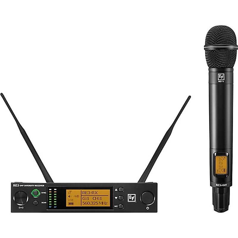 Electro-Voice RE3 Wireless Handheld Set With ND76 Dynamic Cardioid Vocal Microphone Head -