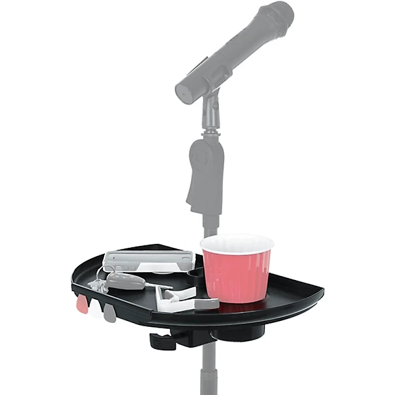 Gator GFW-MICACCTRAY Frameworks Extra Large Microphone Stand Accessory Tray with Drink Holder and Guitar Pick Tab